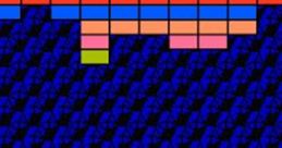 Colorful brick layout in Arkanoid-style game for NES, showcasing classic gameplay mechanics in a vibrant setting.