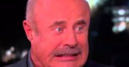 Dr. Phil looking shocked and concerned, reacting humorously to a prank call on a late-night show.