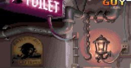 Gameplay scene from "Final Commando: Akai Yousai" showing a character in a colorful restroom. Level 3 status displayed.