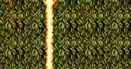 Powerful laser effects in Gun-Nac (NES) as the spaceship fires upward against a textured green background.