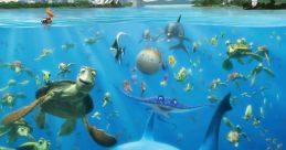 Colorful underwater scene from "Finding Nemo" 3D, featuring iconic characters like Nemo and Dory with vibrant marine life.