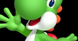 Cheerful green Yoshi character with orange shoes, ready for adventure in the Mushroom Kingdom. Iconic Nintendo mascot.