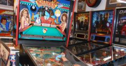 Vintage Pool Sharks pinball machine featuring colorful graphics and a unique pool theme, perfect for arcade enthusiasts.