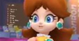 Daisy in swimwear, showcasing her playful style as a playable character in Mario & Sonic at the London 2012 Olympic Games on Wii.