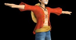 Monkey D. Luffy character model from "One Piece," featuring iconic straw hat and adventurous outfit. PlayStation 3 style.