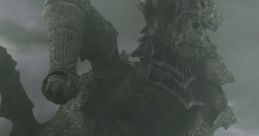 Player prepares to face the colossal Turtle in Shadow of the Colossus on PlayStation 3, showcasing epic gameplay moments.