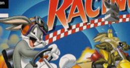 Bugs Bunny and Taz racing in Looney Tunes Racing for PlayStation, featuring vibrant graphics and dynamic kart action.