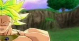 Broly from Dragon Ball Z: Budokai Tenkaichi 3 showcasing his powerful physique and iconic look in a vibrant setting.