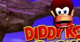 Diddy Kong Racing Adventure game title screen with Diddy Kong and colorful graphics, showcasing Xbox effects. Press Start.