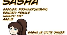 Sasha, a 15-year-old female Hoomahn, is unaware of her cat Cici's world-conquering plans, showcasing playful character dynamics.