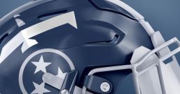 Conceptual football helmet design featuring Ultimate Effects branding and modern aesthetics in navy and silver tones.