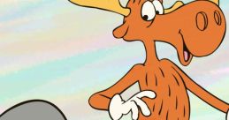 Rocky the flying squirrel and Bullwinkle the moose pose cheerfully, showcasing their classic animated friendship.