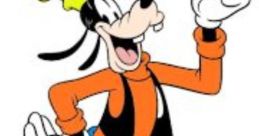 Goofy character smiling and striking a playful pose, embodying the phrase "Ah-Hyuck" in a colorful outfit.