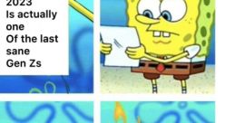 SpongeBob reacts to the Class of 2023 meme about Gen Z, highlighting the humor and generational insights in 2023.