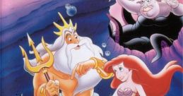 Cover art for Disney's Ariel: The Little Mermaid video game featuring Ariel, King Triton, and Ursula on Sega Mega Drive.