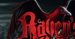 Raven's Cry logo featuring a striking red raven against a dark, mysterious landscape, embodying the game's intrigue.