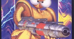 B.O.B. Space Funky B.O.B. video game cover featuring a colorful robot with a blaster on the Sega Genesis. Fun 16-bit adventure!