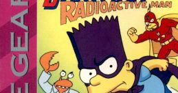 The Simpsons Bartman Meets Radioactive Man game cover featuring Bartman, Radioactive Man, and quirky characters.