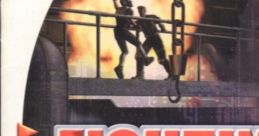 Cover art for Fighting Force 2, featuring intense combat scenes and urban environments, showcasing retro gaming action.