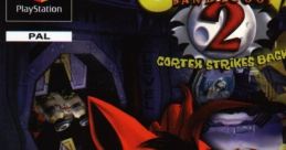 Crash Bandicoot 2: Cortex Strikes Back cover art featuring iconic character Crash on PlayStation, showcasing vibrant graphics.