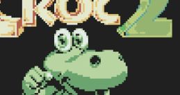 Croc 2 GBC title screen featuring a green crocodile character with "Push Start" prompt in pixel art style.