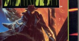 Darkman video game cover featuring the protagonist in a dramatic pose against a city skyline, showcasing its iconic art.