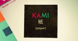 KAMI game cover featuring colorful paper puzzle design and reviews highlighting its aesthetic appeal and challenge.