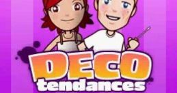 Logo of Deco Tendances video game with characters, inviting players to start their decorating adventure.