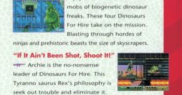 Dinosaurs for Hire Tom Mason's Dinosaurs for Hire - Video Game Video game from Dinosaurs for Hire Tom Mason's Dinosaurs for