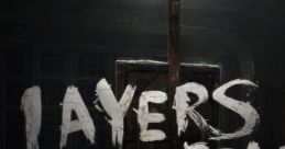 Layers of Fear digital logo with an easel and paint splatters in a dark, atmospheric setting, perfect for horror game fans.