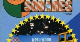 Cover art for Hollywood Squares video game featuring game set with cars, star border, and GameTek branding for NES.