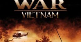 Men of War - Vietnam promo featuring soldiers in combat setting amid palm trees and a helicopter in the background.