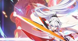 Moon Halo artwork featuring characters from Honkai Impact 3rd's "Everlasting Flames" animated short and dynamic sword action.