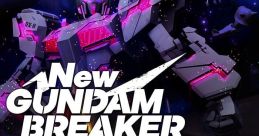 Exciting action scene featuring iconic Gundam models from New Gundam Breaker, showcasing dynamic battles and vibrant visuals.