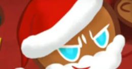 Festive depiction of a gingerbread character in a Santa hat, promoting "Ovenbreak Innerspace" video game theme.