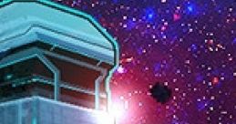 Pixel Starships logo featuring a space station amidst a colorful galaxy backdrop, representing the strategic video game experience.