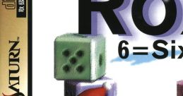 Rox Rox: 6 = Six game cover featuring a character and colorful dice on a reflective surface, SEGA Saturn console art.