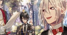 Characters from "Shiro to Kuro no Alice Original Soundtrack" creating a whimsical atmosphere in a magical garden setting.