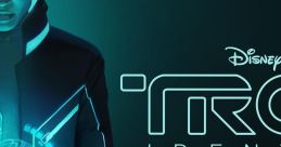 TRON: Identity game soundtrack cover featuring a character with glowing holographic interface and music by Daft Punk.