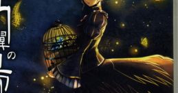 Cover art for Umineko no Naku Koro ni, featuring Akiko Shikata and her evocative song 'Katayoku no Tori'.