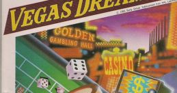 Cover art for Vegas Dream - a classic Nintendo game featuring casino elements like roulette, dice, and playing cards.