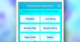 Song lyrics generator app showcasing options for various genres, perfect for creating classic electro pop tunes.