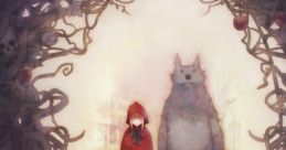 Artwork featuring a girl in a red cloak and a large wolf-like creature, inspired by "Gekkou no Carnevale" soundtrack.