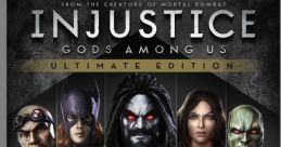 Injustice: Gods Among Us Ultimate Edition cover featuring iconic DC characters and intense gameplay highlights.