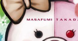 Cute character from Danganronpa 2, featuring a pink-and-white design with a bow, promoting the original soundtrack.