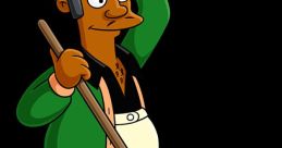 Apu from The Simpsons The of a heavy wagon crashing into something fills the air, followed by a man's pained voice