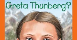 Cover of "Who Is Greta Thunberg?" featuring a cartoon illustration of the climate activist in a natural setting.