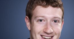 Mark Zuckerberg smiling, wearing a black jacket, with a plain blue background, representing innovation and leadership in tech.