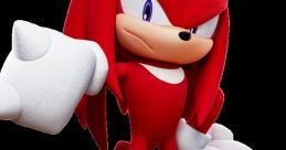 Knuckles the Echidna stands confidently with fists ready, showcasing his iconic red fur and colorful sneakers.