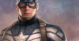 Captain America stands strong, wearing his iconic blue suit and shield, embodying heroism and valor in action.